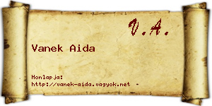 Vanek Aida névjegykártya